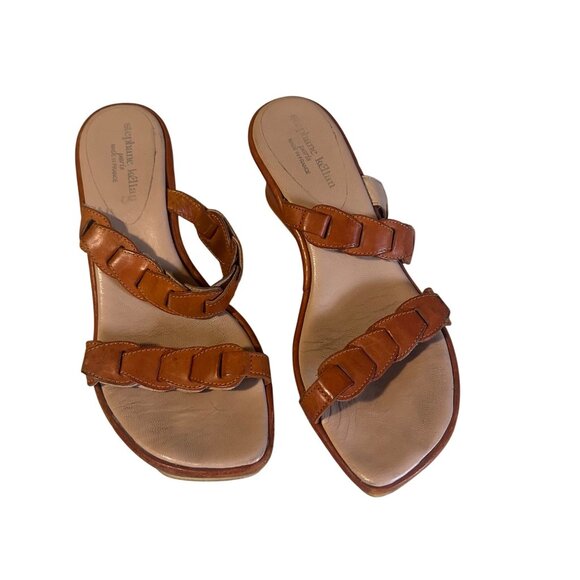 Stephane Kelian Paris France brown leather wedge sandals size 8 - Picture 3 of 6